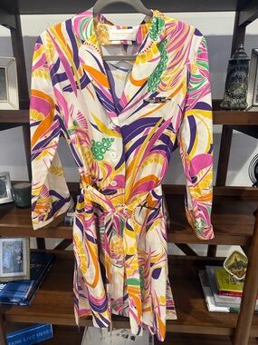 La Prestic Ouiston Stacie Silk Shirt Dress with Belt